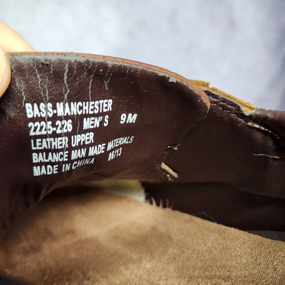 GH Bass Manchester Mens‎ 9M Brown Leather Lug Sole Boat Shoes 2225-226